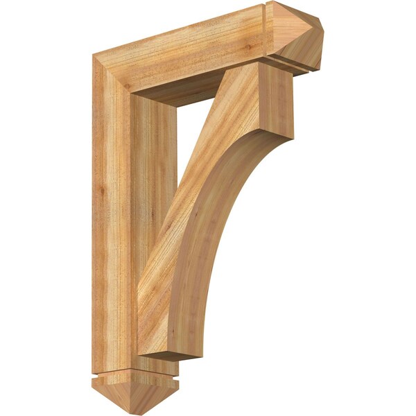 Ekena Millwork Westlake Arts and Crafts Rough Sawn Bracket w/ Offset Brace, Western Red Cedar, 8"W x 30"D x 42"H BKT0806X30X42WTL03RWR - main